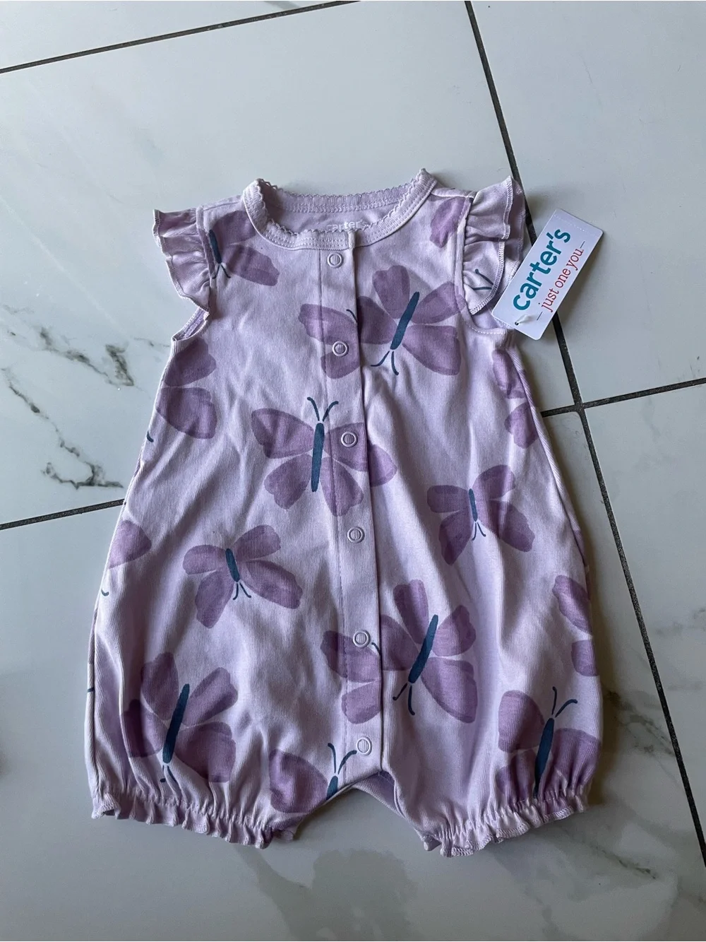 Carter's Lavender & Mint Baby Girl Footed One-Pieces (3-Pack)